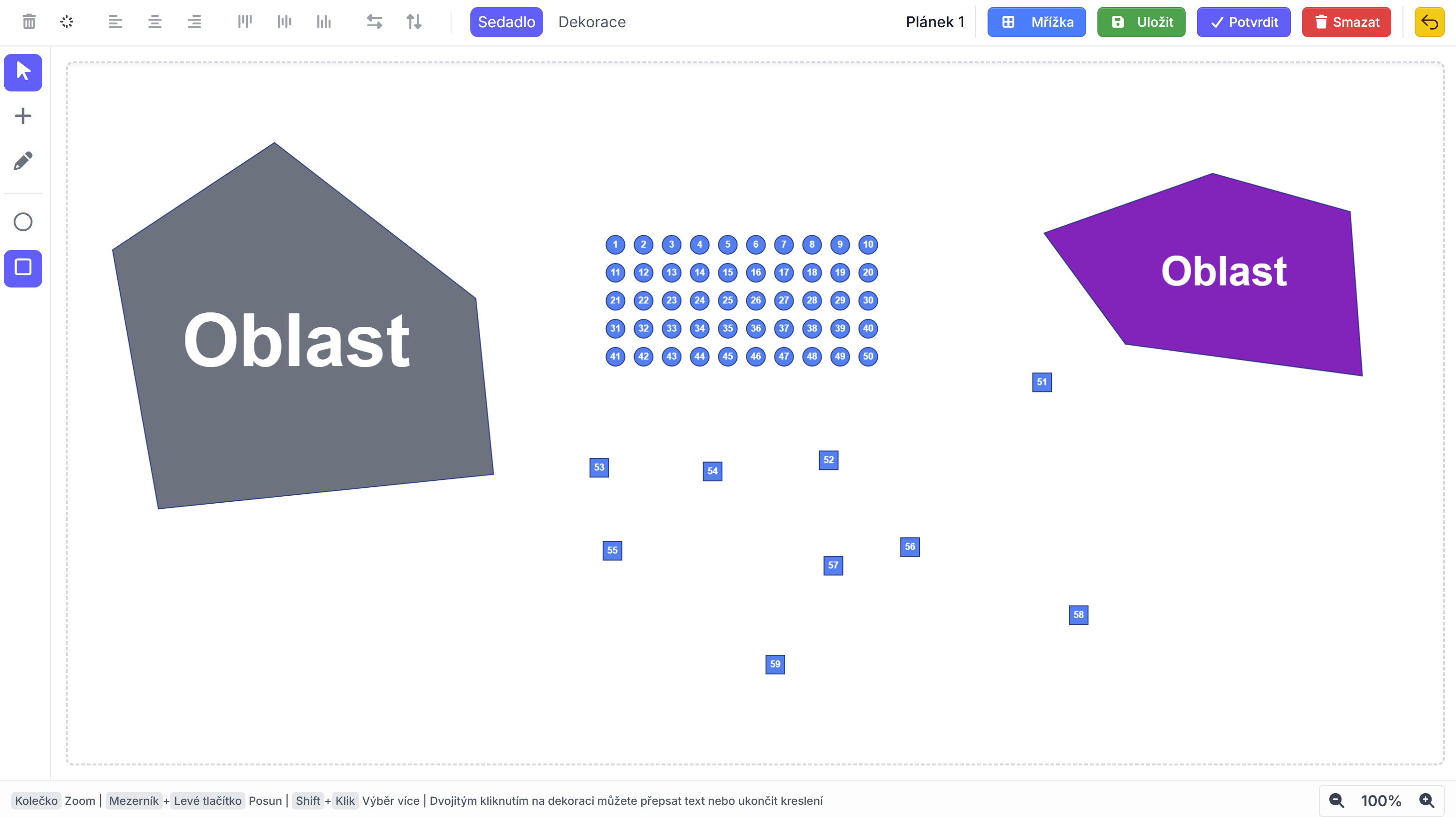 Editor plánků sezení