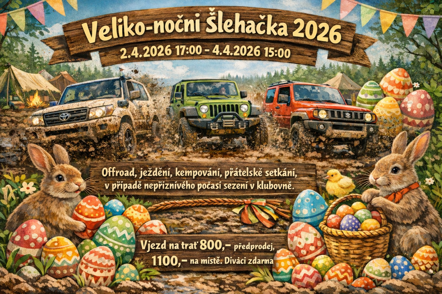 Veliko-Noční šlehačka 2026 - s přespáním na Pístovských Mokřadech